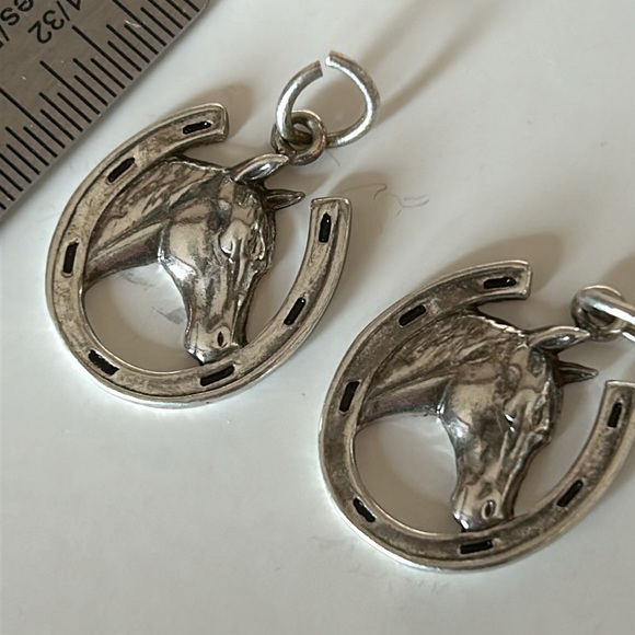 Horse/Horse shoe pendants or Earrings Sterling Silver - Picture 8 of 9